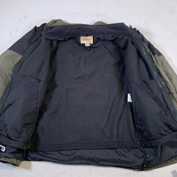 VINTAGE 90s Woolrich Jacket Mens Medium Green Full‎ Zip Hiking Hiker Outdoors B3 - Picture 9 of 16